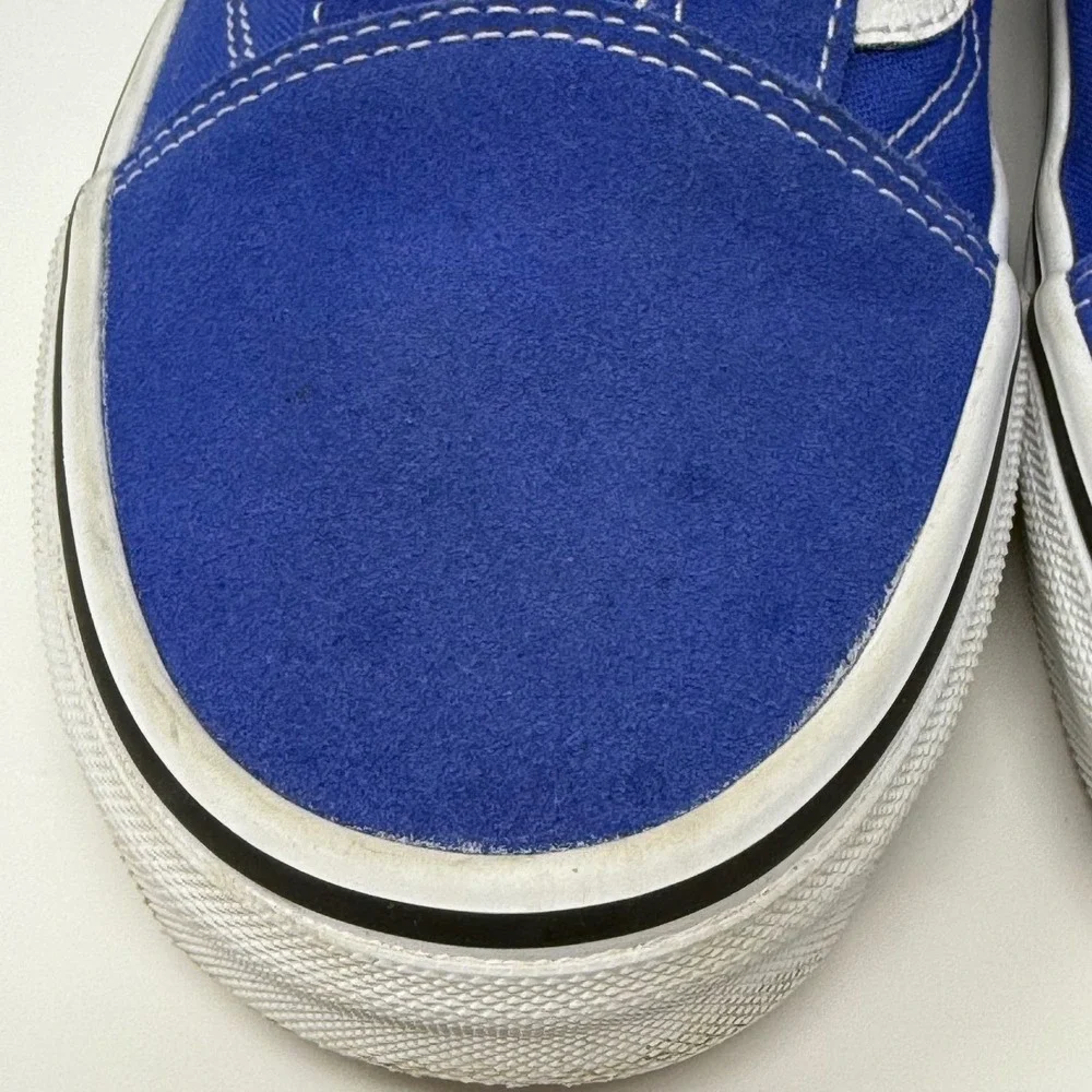 Vans Old‎ Skool Shoes Royal Blue Suede Size 8.5 Canvas Skate Shoes Men's